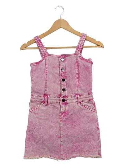 GUESS Kinder Jeanskleid Gr. 128 Pink Casual Baumwolle