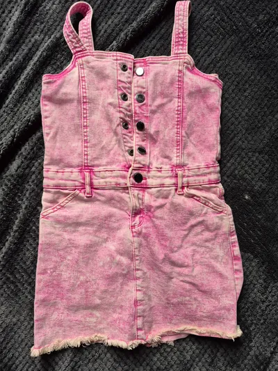GUESS Kinder Jeanskleid Gr. 128 Pink Casual Baumwolle