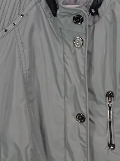 Barbara Lebek Damen Leichte Jacke Gr. 40/L Grau Übergangsjacke