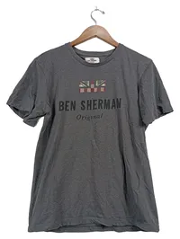 Ben Sherman Herren T-Shirt Original Grau Casual Gr. L Baumwolle 1
