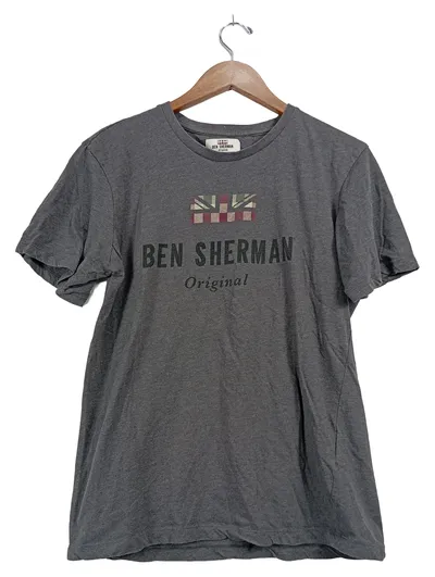 Ben Sherman Herren T-Shirt Original Grau Casual Gr. L Baumwolle