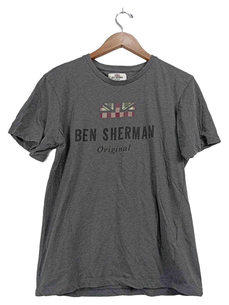 Ben Sherman Herren T-Shirt Original Grau Casual Gr. L Baumwolle 1