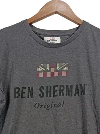 Ben Sherman Herren T-Shirt Original Grau Casual Gr. L Baumwolle 2