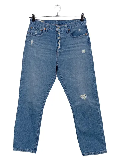 Levi's 501 Destroyed Jeans Damen W29/L26 Blau Vintage Baumwolle