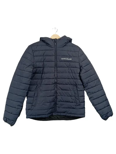 Calvin Klein Jeans Kinder Steppjacke Kapuze Blau Gr. 140 Casual Uni