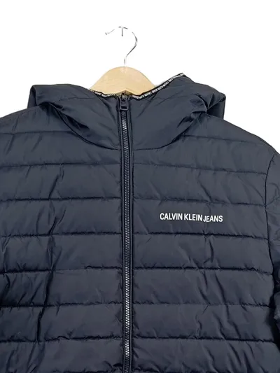 Calvin Klein Jeans Kinder Steppjacke Kapuze Blau Gr. 140 Casual Uni