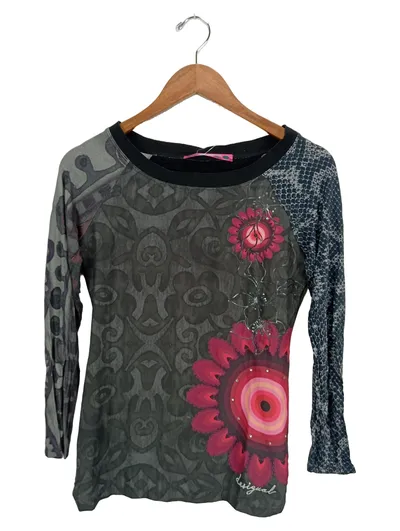 Desigual Damen Langarmshirt Blumenmuster Gr. 36/S Mehrfarbig Farbenfroh