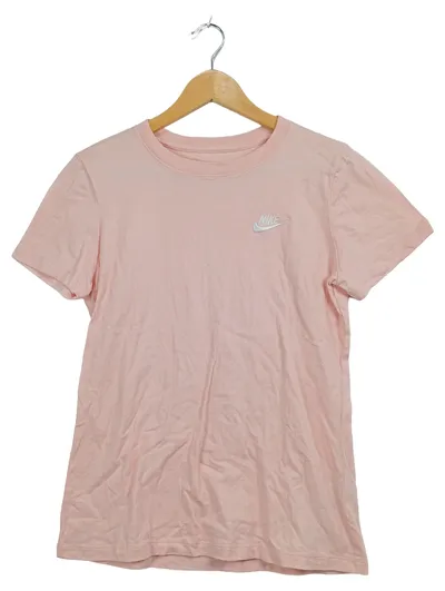 Nike Damen T-Shirt Rosa Gr. S Sportlich Freizeit Logo Kurzarm Baumwolle