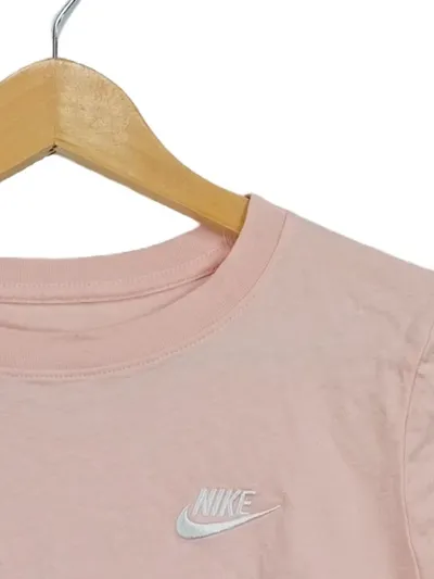 Nike Damen T-Shirt Rosa Gr. S Sportlich Freizeit Logo Kurzarm Baumwolle