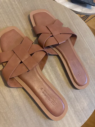 Pull&Bear Damen Pantoletten Sandalen Braun Gr. 38 Casual