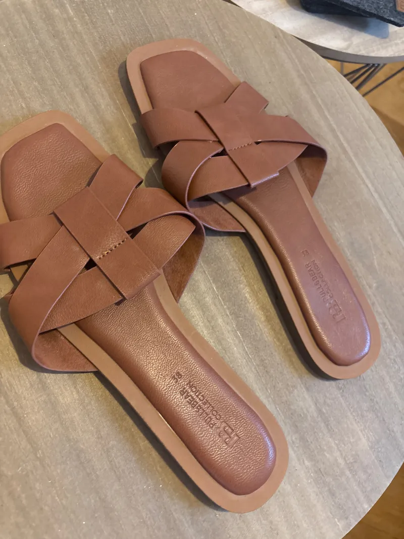 Pull&Bear Damen Pantoletten Sandalen Braun Gr. 38 Casual 2