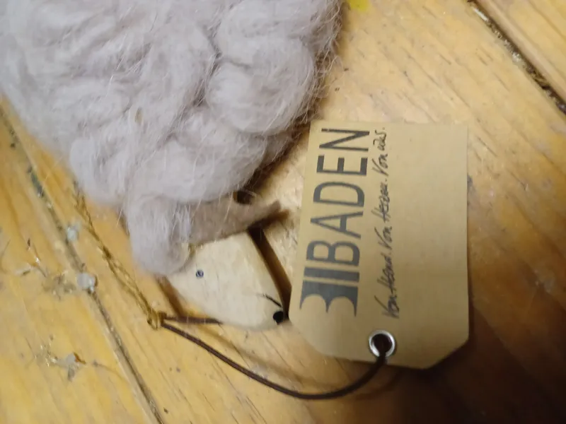 Baden Dekofigur Schaf Holz Fasern Naturbezogen Mehrfarbig 10cm 7
