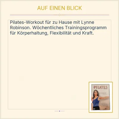 Die Pilates Methode Weekly Workout DVD Lynne Robinson Fitness Training
