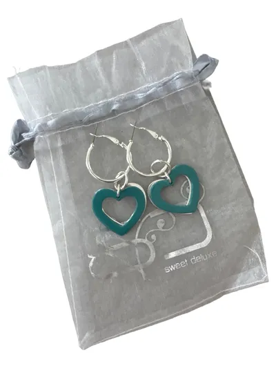 Sweet Deluxe Ohrringe Damen Herz Creolen Mehrfarbig Feminin 6cm
