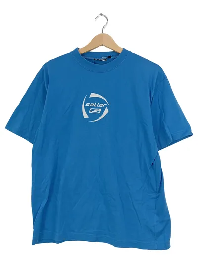 SALLER Herren T-Shirt Blau Gr. 48/M Sport Baumwolle
