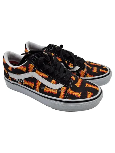 Vans Old Skool Sneaker Low Damen Schwarz Logo Print Gr. 38 Freizeit