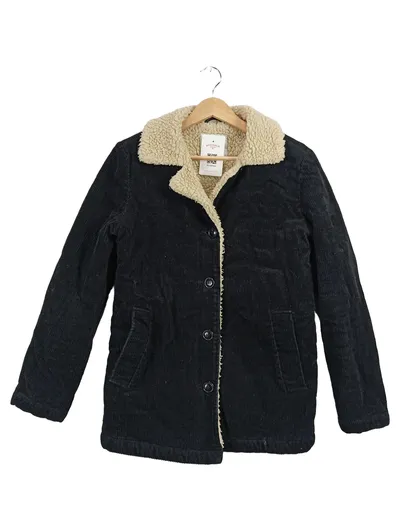 America Today Cord Felljacke Damen XXS Schwarz Sherpa Kragen Vintage