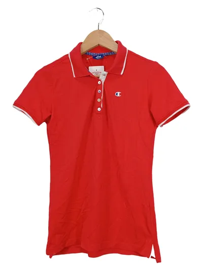 Champion Damen Poloshirt Gr. 38/M Rot Sportlich Kurzarm