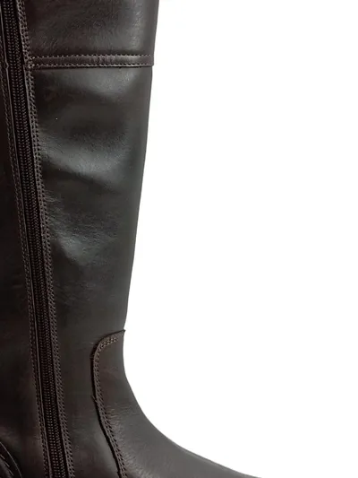 Marc O'Polo Damen Leder Stiefel Braun Gr. 39 Klassisch Reißverschluss