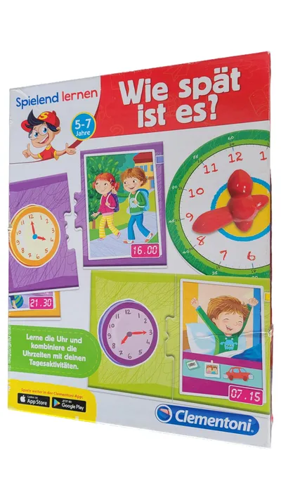 Clementoni Uhrzeit lernen Lernspiel Kinder ab 4 Jahre Pappe