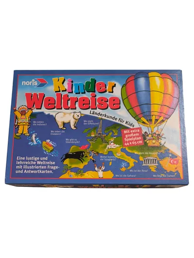 Noris Kinder Weltreise Lernspiel Länderkunde für Kids Abenteuer Weltkarte