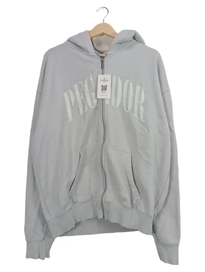 PEGADOR Herren Sweatjacke Hoodie Gr. 38 Grau Streetwear Kapuze