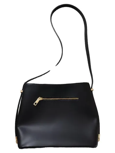 Cluty Damen Umhängetasche Leder Schwarz Elegant Alltag Mittel