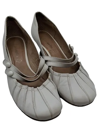 Tamaris Mary Jane Ballerinas Damen Weiß Leder Vintage Gr. 40