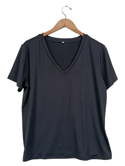 Fabletics Damen Sportliches V-Ausschnitt T-Shirt Gr. 38 Schwarz
