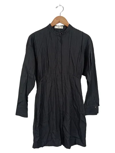 mng Damen Blusenkleid Schwarz Viskose Gr. XS Casual