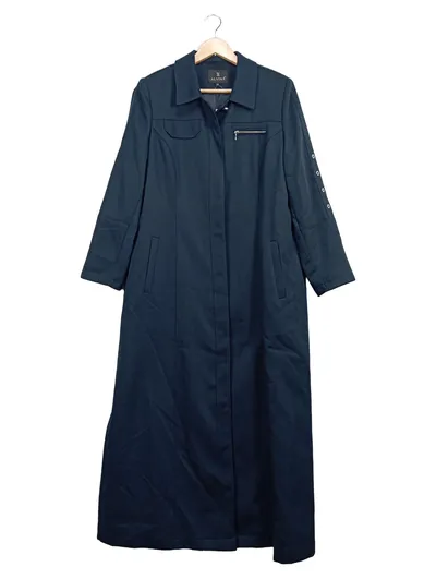 Alvina Damen Klassischer Mantel Gr. 44/XXL Blau Langarm