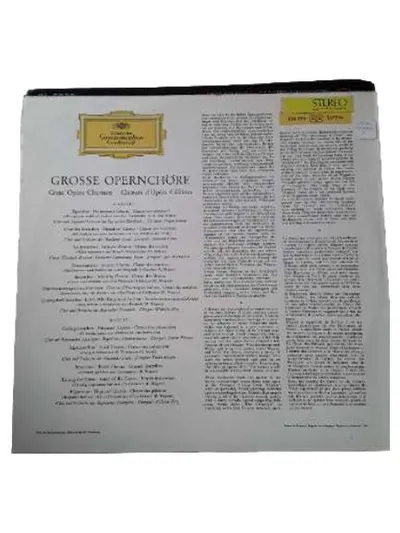 Grosse Opernchöre - Great Opera Choruses LP Vinyl Deutsche Grammophon Stereo