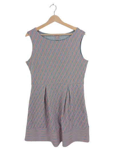 Anna Field Damen Freizeitkleid Gr. 42/XL Mehrfarbig Blau Rosa Casual Muster