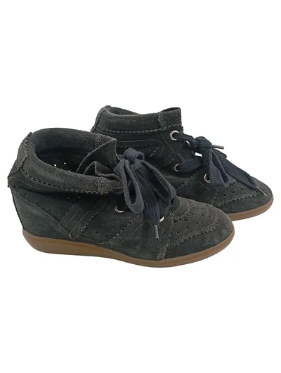 Isabel Marant Bobby Wedge Sneaker Damen Gr. 37 Grau Wildleder