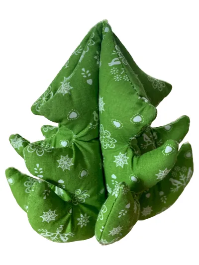 Käthe Kruse Stoffbaum Weihnachtsdekoration Grün Grafisch 13cm Höhe