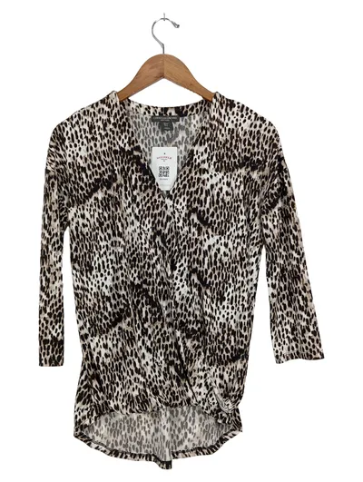 Christian Siriano Damen Bluse Leopardenmuster Wickelbluse Gr. 36/S Mehrfarbig