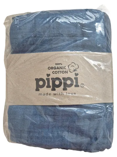 Pippi Babywear Musselintuch Pucktuch 65x65 cm Bio Baumwolle Blau