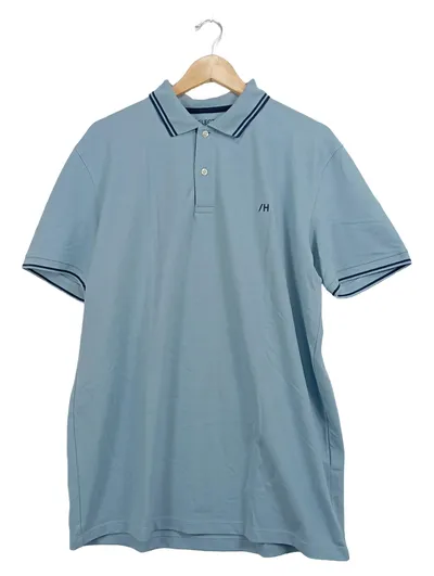 SELECTED HOMME Herren Poloshirt Blau XL Casual Baumwolle