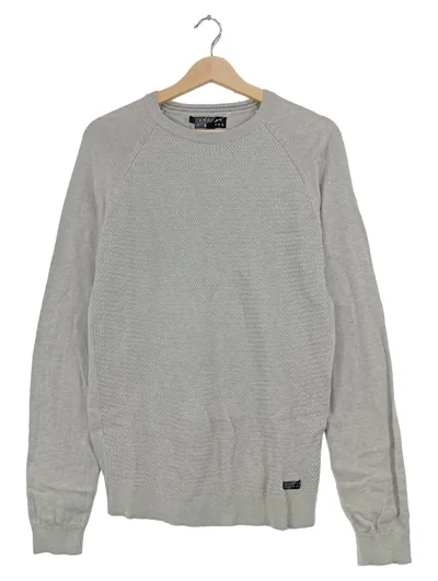 Broken Standard Herren Pullover Grau M Casual Baumwolle Langarm
