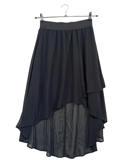 GUESS Damen Faltenrock Gr. 36 Schwarz Elegant Maxirock