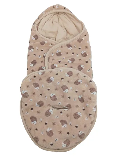 Orsolino Baby Einschlagdecke Schlafsack Igel-Muster Beige Gr. 74/75