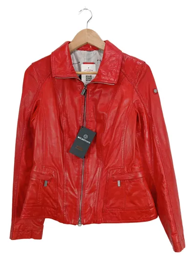 Milestone Damen Lederjacke Gr. 36/S Rot Modern Echtleder