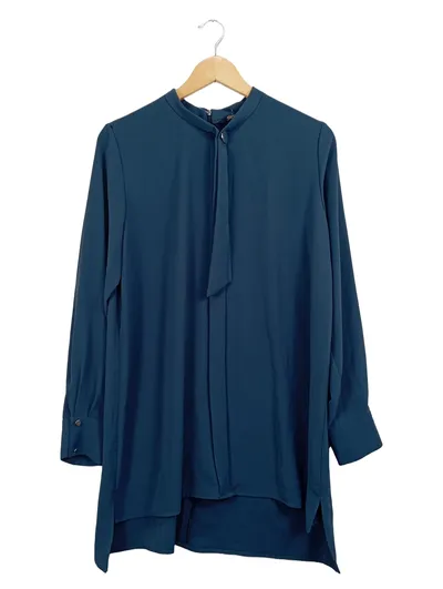 Alesya Damen Bluse Gr. 44 XXL Elegant Petrol Langarm Business