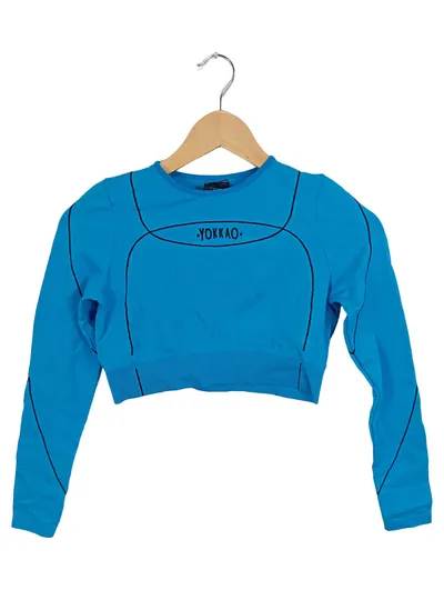 YOKKAO Damen Sport Shirt Langarm Blau Gr. ML