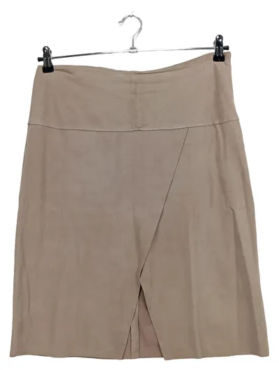 Steffen Schraut Damen Faltenrock Beige Gr. 38 Modern Kunstleder