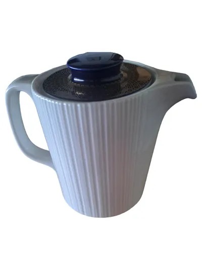 Rosenthal Kaffeekanne Porzellan Weiß Modern Strukturmuster 19cm