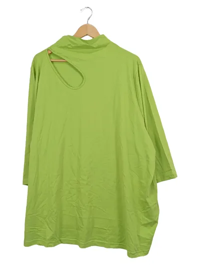 Ulla Popken Damen Langarmshirt Gr. 58-60 Grün Modern mit Cut-Outs