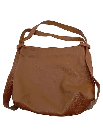 Estelle Damen Umhängetasche Leder Braun Groß 36x36cm Freizeit