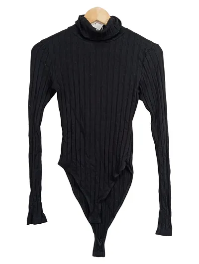 Edited Damen Body Rollkragen Rippstrick Gr. 34;XS Schwarz Basic Langarm