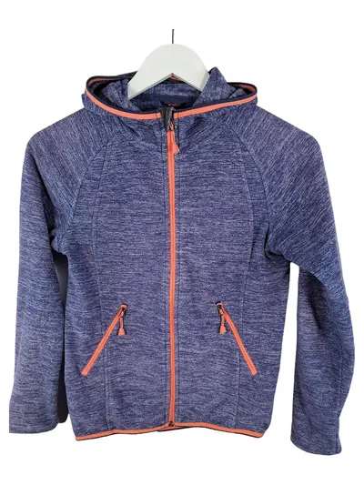 McKINLEY Fleecejacke Mädchen Gr. 152 Blau Meliert Kapuze Outdoor